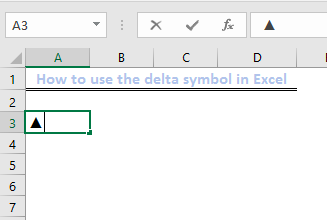 excel code for delta symbol mac